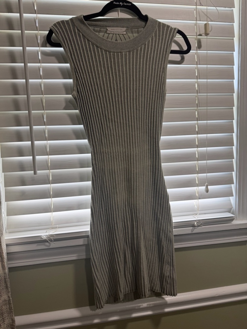 Urban Outfitters Sleeveless Ribbed Midi Dress in Light Gray